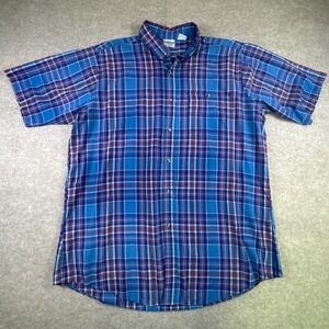 Saddlebrook Mens 2XLT Plaid Short Sleeve Button‎ Down Shirt Casual Work